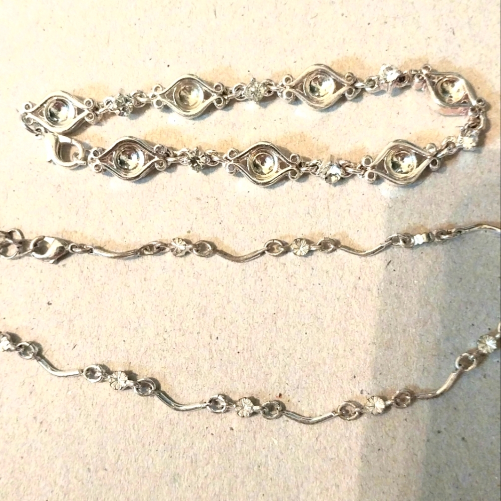 Silverplate bracelet and anklet